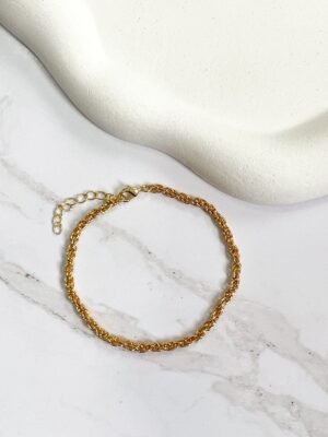 Pulseira cordão baiano ouro 18k