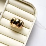 Anel croissant luxo ouro 18k