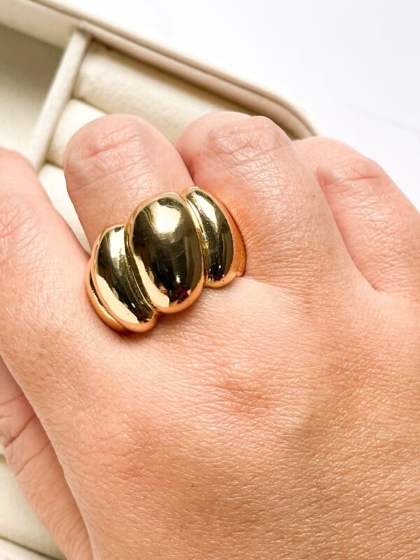 Anel croissant luxo ouro 18k - Imagem 2
