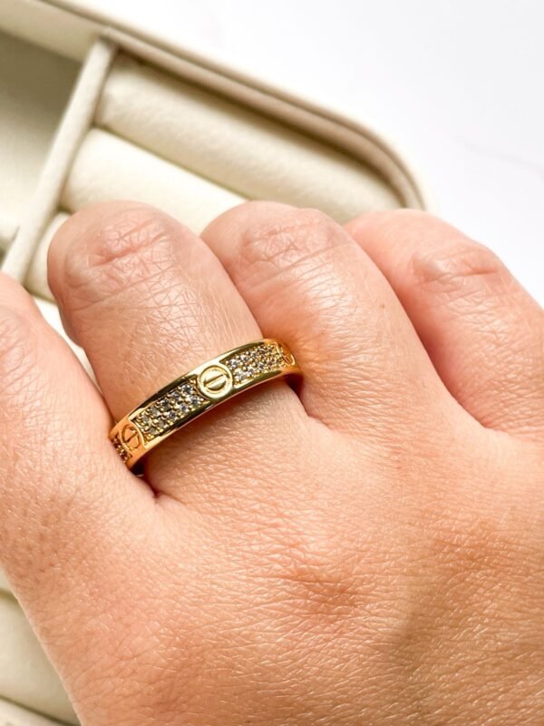 Anel inspiração Cartier ouro 18k - Imagem 2