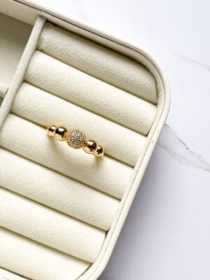 Anel esferas G ouro 18k