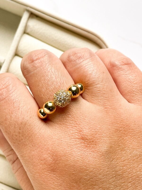Anel esferas G ouro 18k - Imagem 2