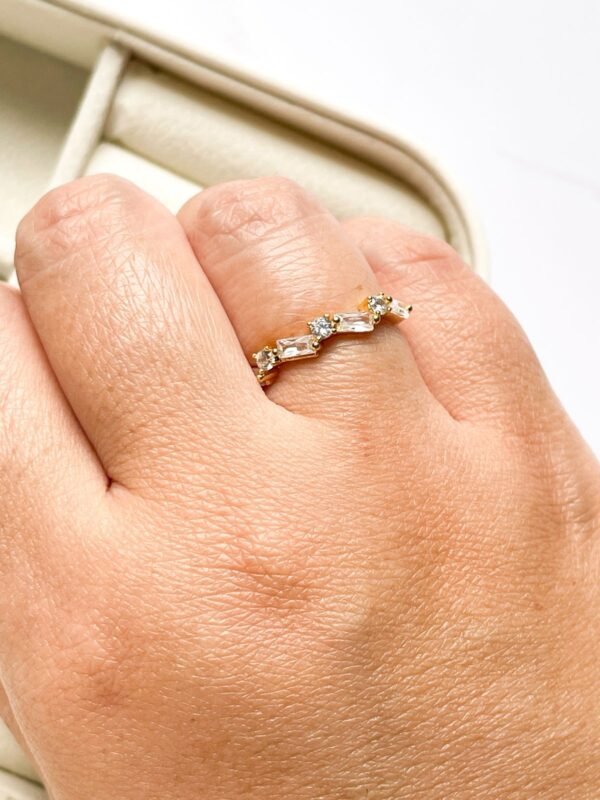Anel cristais ouro 18k - Imagem 2