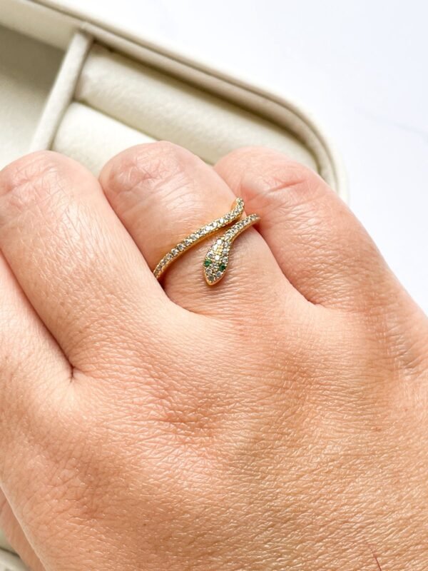 Anel ajustável inspiração Bvlgari ouro 18k (tam 14~22) - Imagem 2