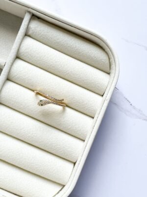 Anel ajustável inspiração Bvlgari ouro 18k (tam 14~22)