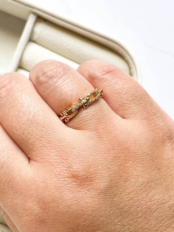 Anel inspiração Tiffany ouro 18k - Imagem 2