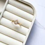 Anel princesa champanhe ouro 18k