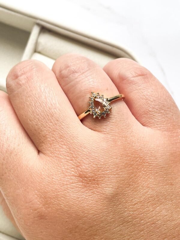 Anel princesa champanhe ouro 18k - Imagem 2