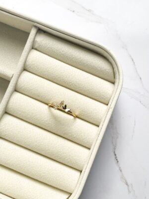 Anel borboletas ouro 18k